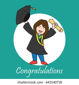 graduation events / happiness of graduation concept, vector illustration

