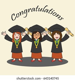 graduation events / happiness of graduation concept, vector illustration
