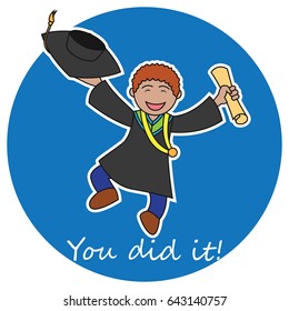 graduation events / happiness of graduation concept, vector illustration
