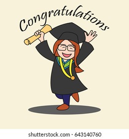 graduation events / happiness of graduation concept, vector illustration
