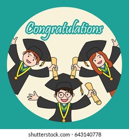 graduation events / happiness of graduation concept, vector illustration
