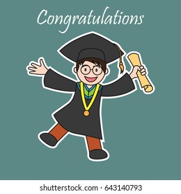 graduation events / happiness of graduation concept, vector illustration
