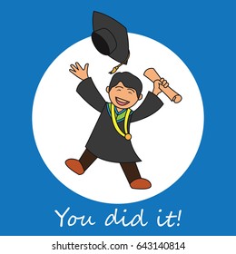 graduation events / happiness of graduation concept, vector illustration
