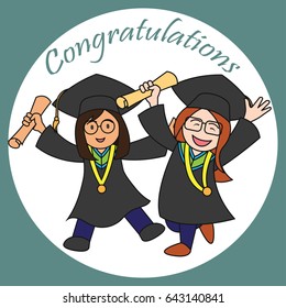 graduation events / happiness of graduation concept, vector illustration
