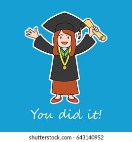 graduation events / happiness of graduation concept, vector illustration
