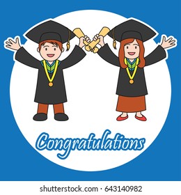 graduation events / happiness of graduation concept, vector illustration
