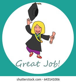 graduation events / happiness of graduation concept, vector illustration
