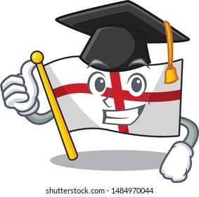 Graduation flag england with the cartoon shape