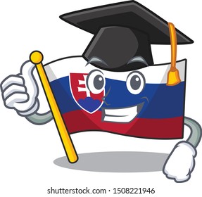 Graduation flag slovakia with the shape character