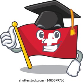 Graduation flag switzerland isolated in the character