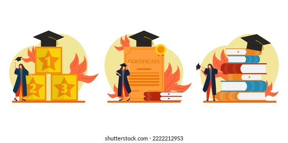 Illustration zum Design eines Graduierungsflatters