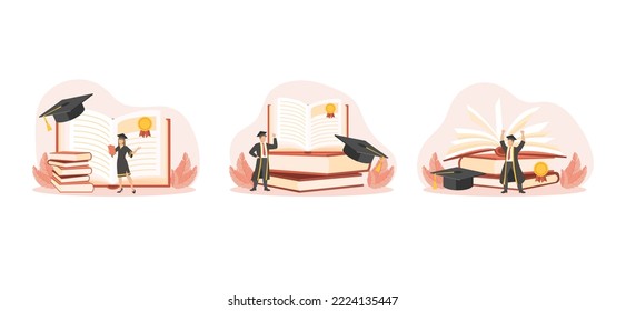 Illustration zum Design eines Graduierungsflatters