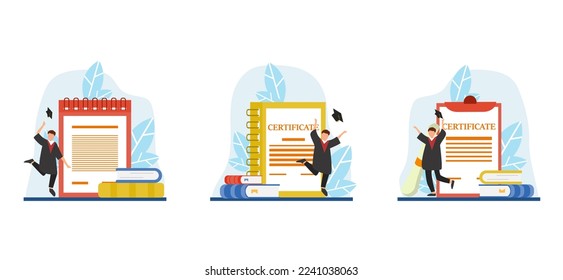 Graduation Flat Bundle Design Illustration
