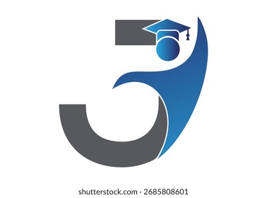 Graduación plana Icono humano con el último concepto de diseño J
