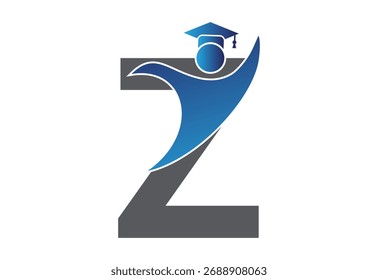 Graduierung flach Icon human mit letzterem Z-Design-Konzept