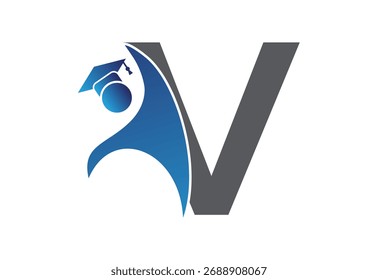 Graduierung flach Icon human mit letzterem V-Design-Konzept