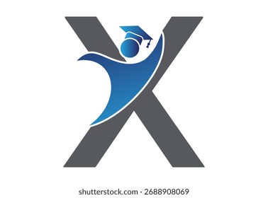 Graduierung flach Icon human mit letzterem X Design Konzept