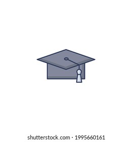 graduation Flat Icon Isolated On White Background 