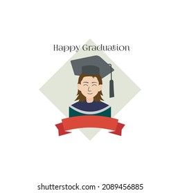 graduation flat illustration vector. graduation icon. cartoon graduation