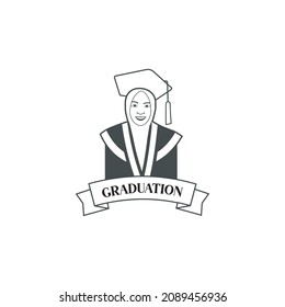 graduation flat illustration vector. graduation icon. cartoon graduation