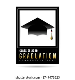 Graduation frame Class of 2020 logo simple template ,Isolated on white background ,Vector illustration EPS 10