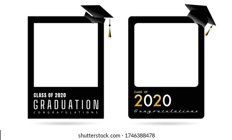 Marco de graduación Clase de plantilla 2020 ,Aislado en fondo blanco ,Ilustración vectorial EPS 10