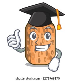 Graduation fried tempeh in bowl character wooden