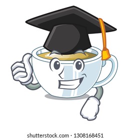 Graduation ginger tea above character wooden table