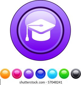 Botones web de círculo brillante de graduación.