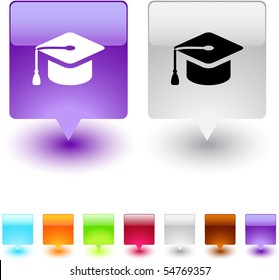 Graduation glossy square web buttons.