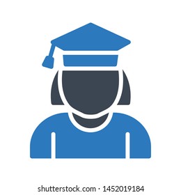 graduation glyph colour vector icon