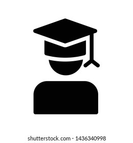 graduation glyph flat vector icon