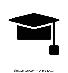 graduation glyph flat vector icon