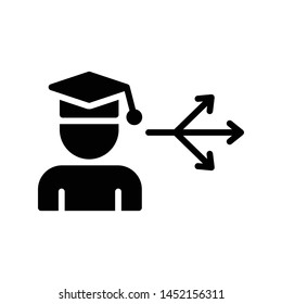 graduation glyph flat vector icon