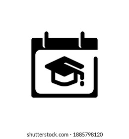 Graduation glyph line Icon. calendar and date vector illustration on white background
