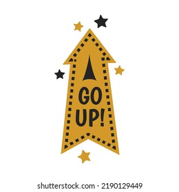 Graduation Go Up flat icon. Graduating funny stickers, school party props, speech bubbles vector illustration. Modern photo design and decoration concept