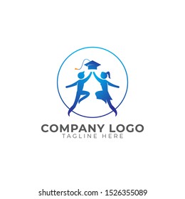 Graduation Goals for Students Logo Vector Icon Illustration