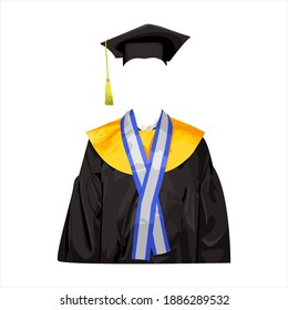 Graduation Gown Cap Hat Illustration Stock Vector (Royalty Free ...