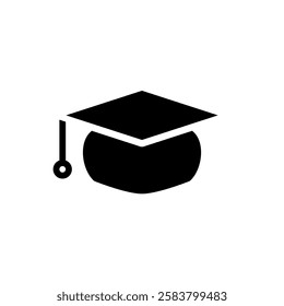 graduation gown cap icon, simple flat style, illustration, logo sign symbol pictogram template, for ui or ux isolated on white for mobile app, editable