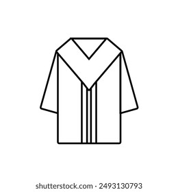 Graduation gown icon isolated on white background.