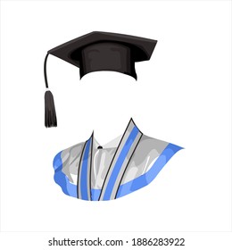 graduation gown illustration for design