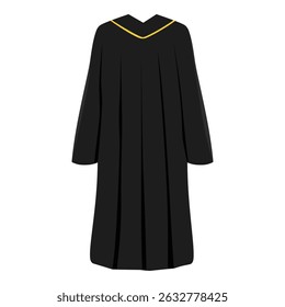 Graduation gown isolated on white background. University, collage graduation outfit. Graduation ceremony. Vector illustration