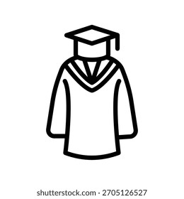 Graduierung Kleid Linie Symbol , Vektor, Pixel perfekt, Illustratordatei 