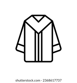 Graduation Gown Outline Icon Vector Illustration