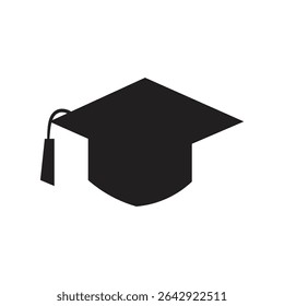 graduation gown silhouette illustration of a square-shaped head covering that is a symbol of graduation and academic achievement