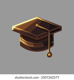 graduation gown. simple colors hd icon. flat design style. suitable for pamphlets, graduations, success. vector design template