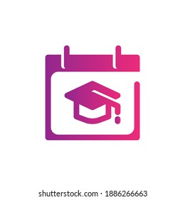 Graduation gradient Icon. calendar and date vector illustration on white background