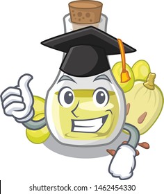 Graduation grape seed oil in cartoon bottle