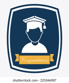graduation graphic design , vector illustration