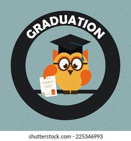 graduation graphic design , vector illustration